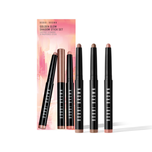 Golden Glow Shadow Stick Set, Long-Wear Cream Shadow Stick - Blushing Peach<br>Long-Wear Cream Shadow Stick - Golden Bronze<br>Long-Wear Cream Liner Stick - Taupe, 2 x 1.6g & 1.1g